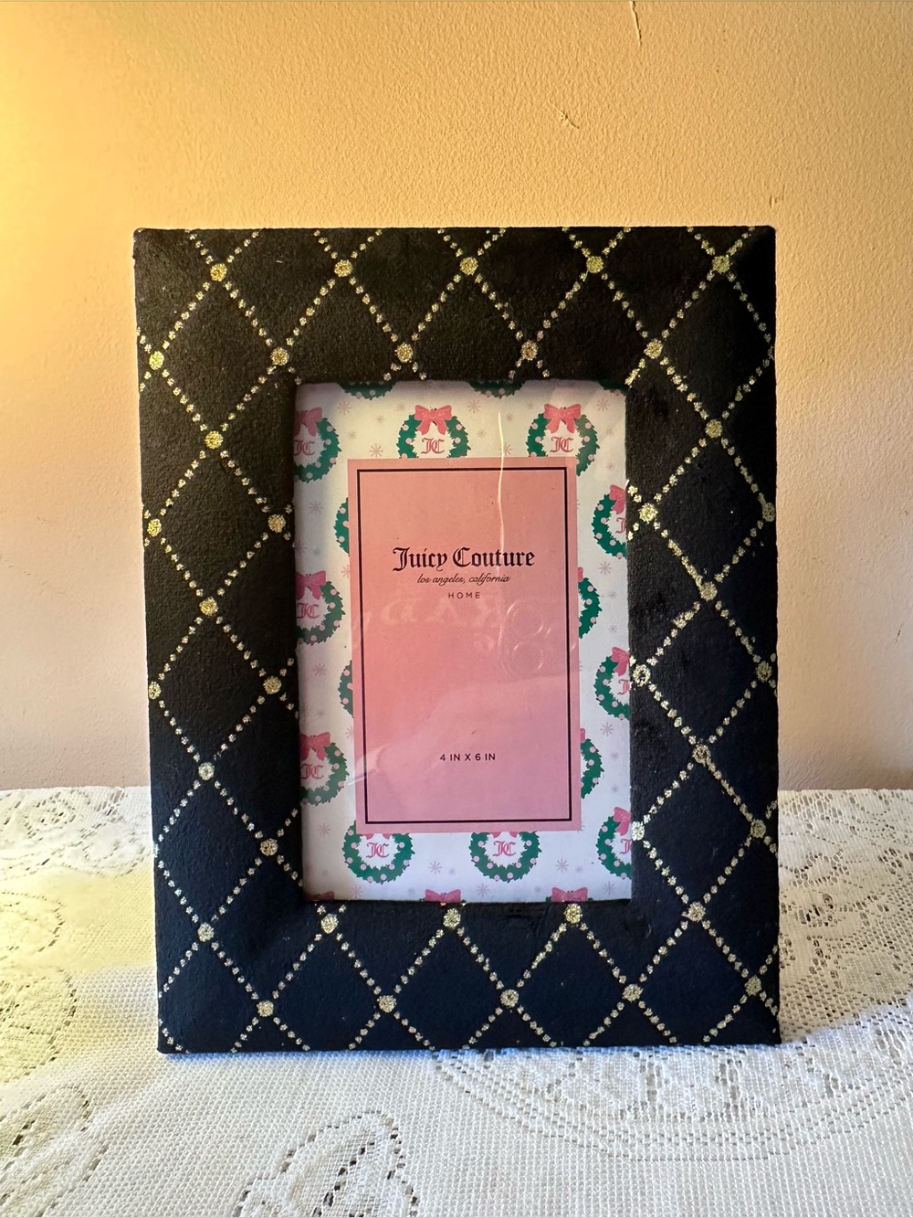 Juicy Couture Black Quilted Design Photo Frame
